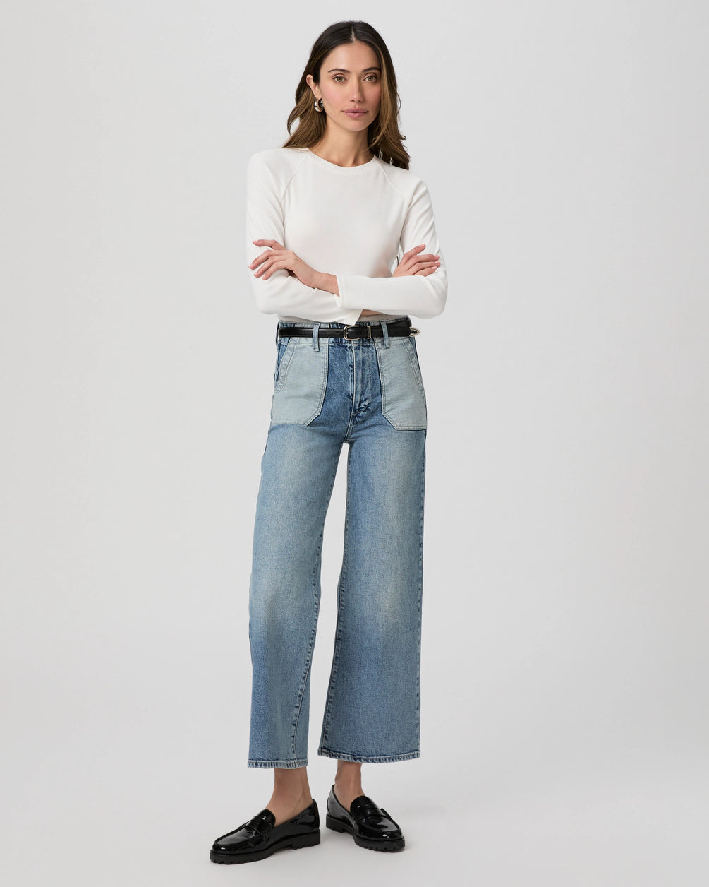 PAIGE SASHA ANKLE WIDE LEG JEAN