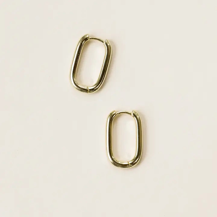 LARGE RECTANGLE GOLD HOOP