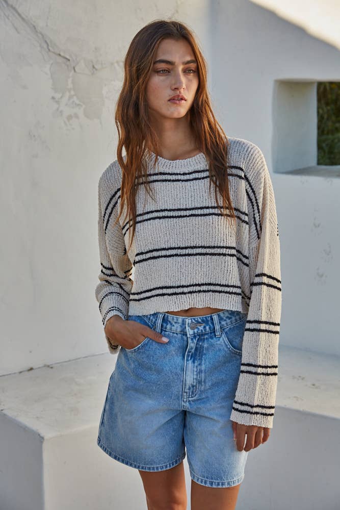 DOUBLE STRIPE SWEATER