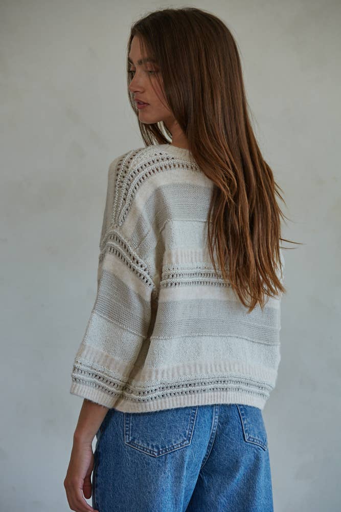 KNIT STRIPED SWEATER TOP