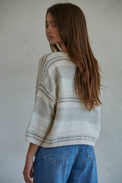 KNIT STRIPED SWEATER TOP