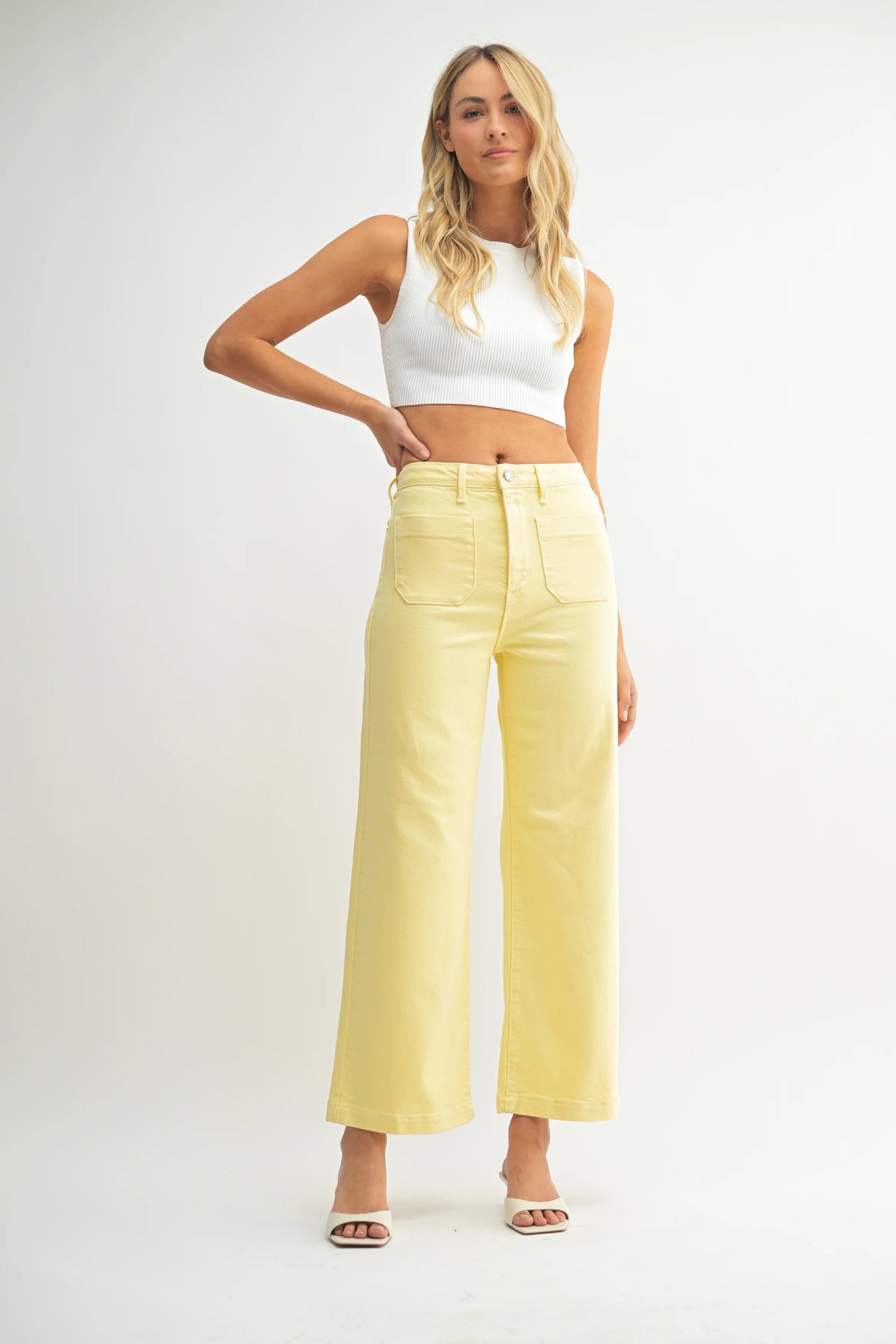 JUST BLACK PATCH POCKET WIDE LEG