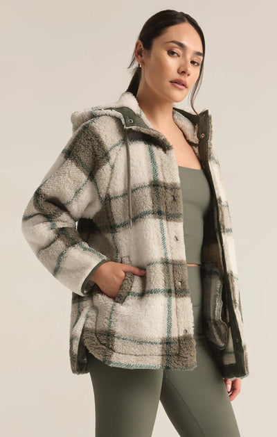 CROSS COUNTRY PLAID SHERPA JACKET