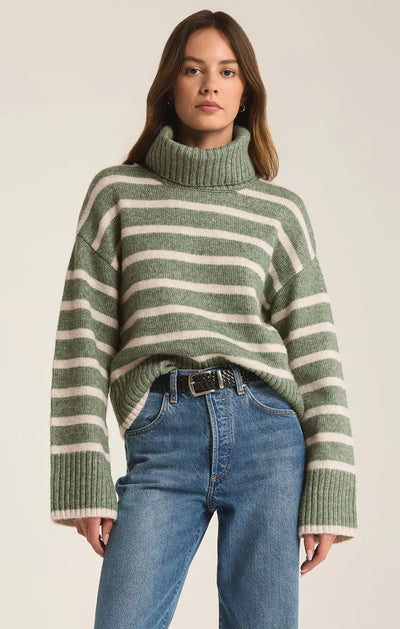 JOSEPHINE STRIPE TURTLENECK SWEATER