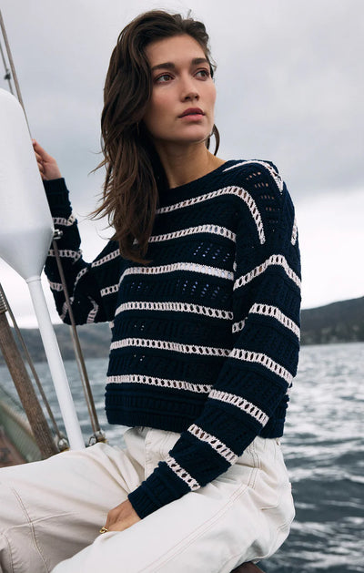 ESTERO STRIPE CROPPED SWEATER