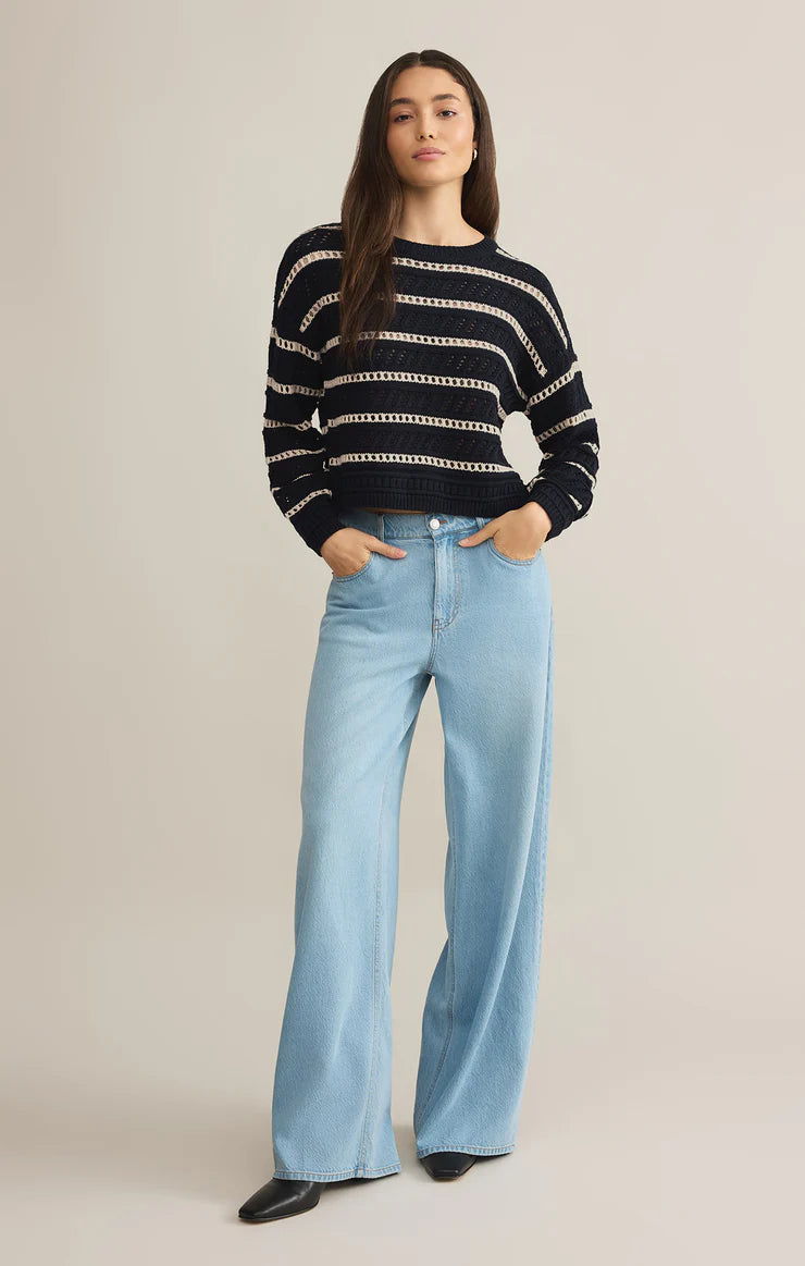 ESTERO STRIPE CROPPED SWEATER