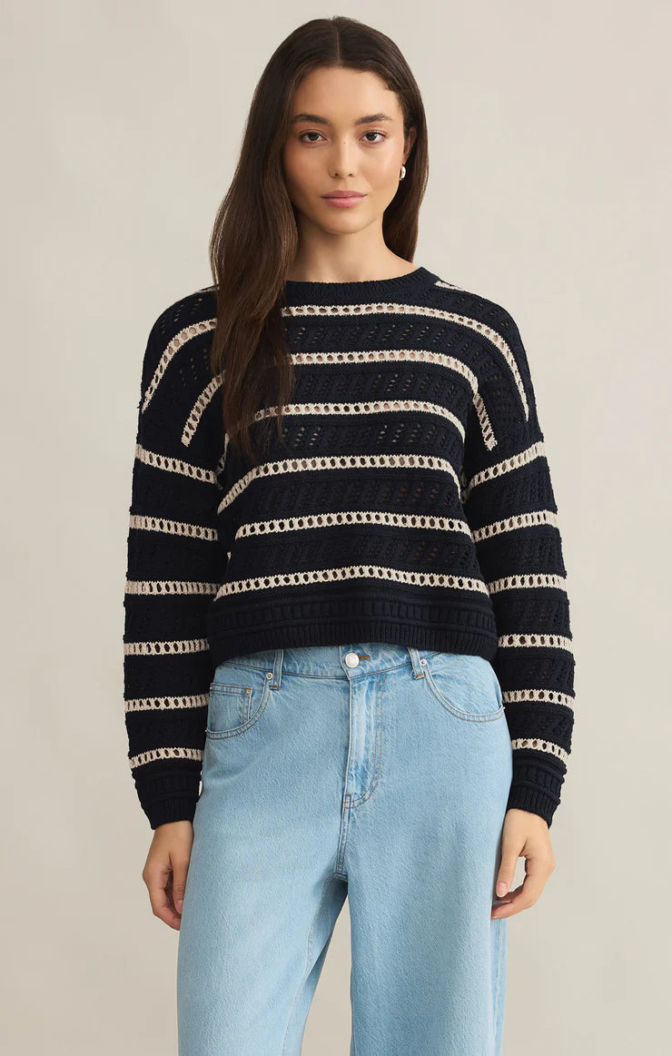 ESTERO STRIPE CROPPED SWEATER