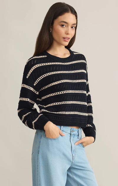 ESTERO STRIPE CROPPED SWEATER