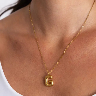 BUBBLE INITIAL NECKLACE