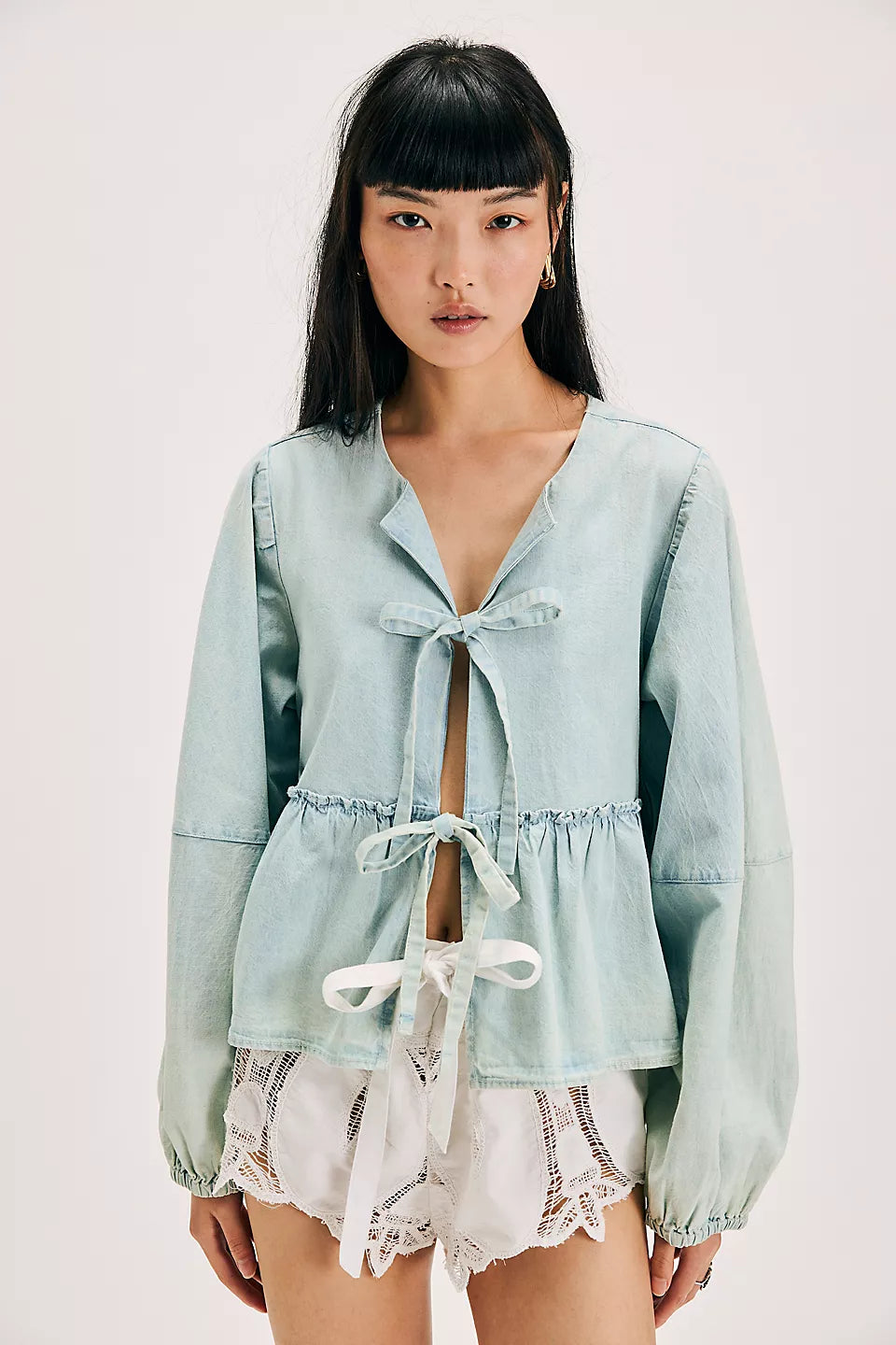 BRUNCH BABE DENIM BLOUSE