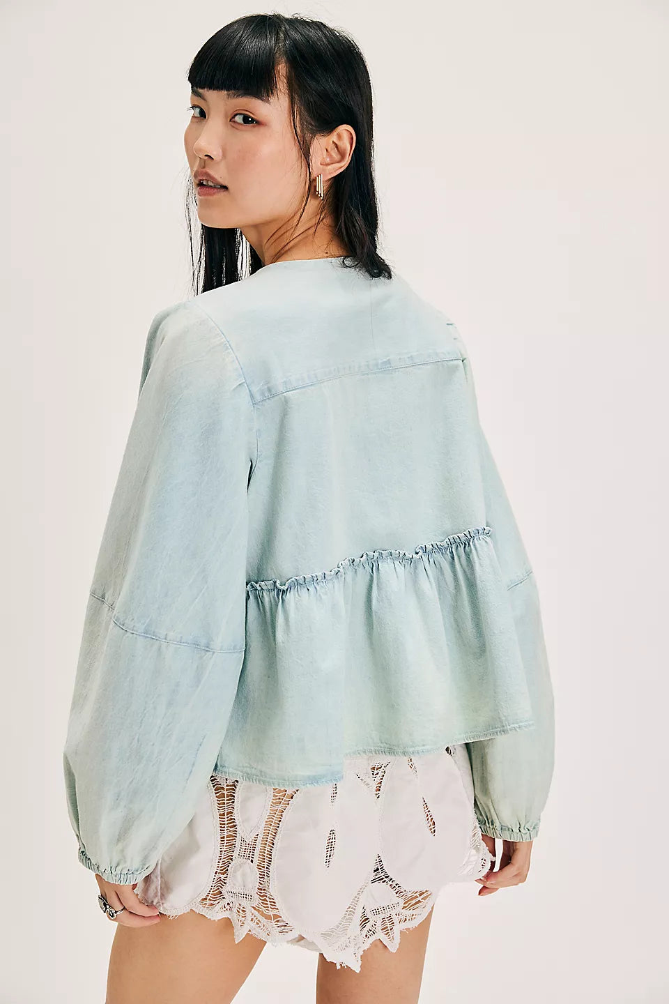 BRUNCH BABE DENIM BLOUSE