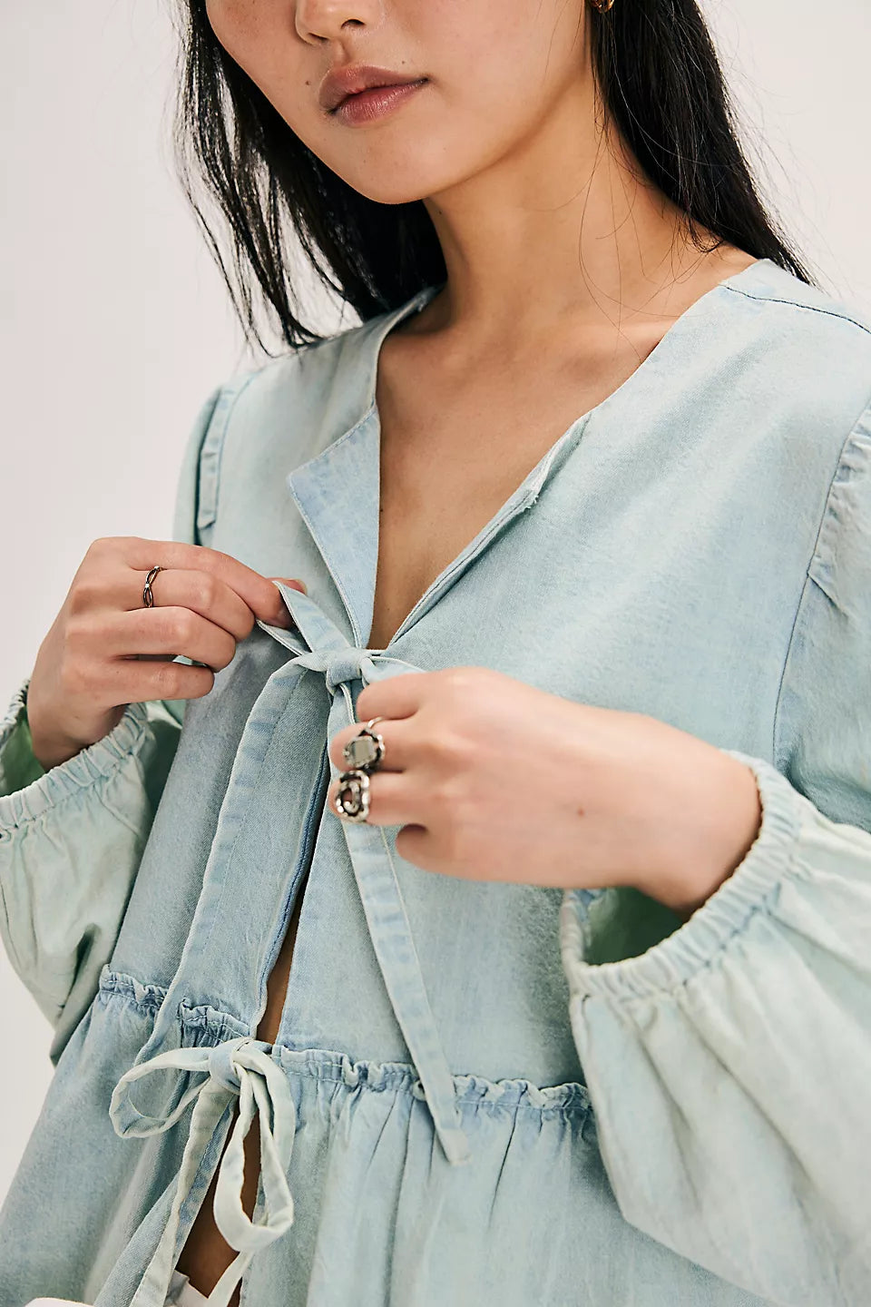 BRUNCH BABE DENIM BLOUSE