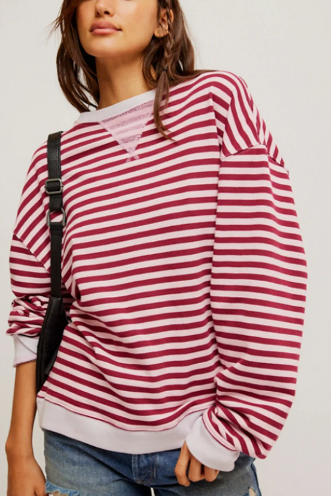 CLASSIC STRIPED OVERSIZED CREWNECK