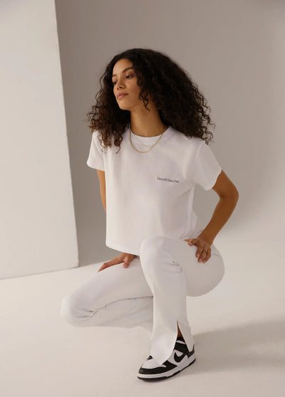 FAVORITE DAUGHTER CROPPED WHITE TEE