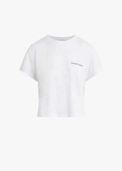 FAVORITE DAUGHTER CROPPED WHITE TEE